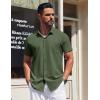 imageCOOFANDY Mens Short Sleeve Dress Shirts Button Down Shirts Regular Fit Business Casual Shirt with PocketArmy Green