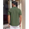 imageCOOFANDY Mens Short Sleeve Dress Shirts Button Down Shirts Regular Fit Business Casual Shirt with PocketArmy Green
