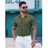 imageCOOFANDY Mens Short Sleeve Dress Shirts Button Down Shirts Regular Fit Business Casual Shirt with PocketArmy Green