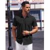 imageCOOFANDY Mens Short Sleeve Dress Shirts Button Down Shirts Regular Fit Business Casual Shirt with PocketBlack