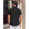 imageCOOFANDY Mens Short Sleeve Dress Shirts Button Down Shirts Regular Fit Business Casual Shirt with PocketBlack