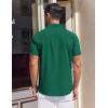 imageCOOFANDY Mens Short Sleeve Dress Shirts Button Down Shirts Regular Fit Business Casual Shirt with PocketDark Green