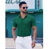 imageCOOFANDY Mens Short Sleeve Dress Shirts Button Down Shirts Regular Fit Business Casual Shirt with PocketDark Green