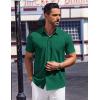 imageCOOFANDY Mens Short Sleeve Dress Shirts Button Down Shirts Regular Fit Business Casual Shirt with PocketDark Green