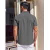 imageCOOFANDY Mens Short Sleeve Dress Shirts Button Down Shirts Regular Fit Business Casual Shirt with PocketDark Grey