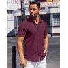 imageCOOFANDY Mens Short Sleeve Dress Shirts Button Down Shirts Regular Fit Business Casual Shirt with PocketDark Red