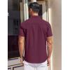 imageCOOFANDY Mens Short Sleeve Dress Shirts Button Down Shirts Regular Fit Business Casual Shirt with PocketDark Red