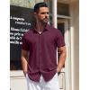 imageCOOFANDY Mens Short Sleeve Dress Shirts Button Down Shirts Regular Fit Business Casual Shirt with PocketDark Red
