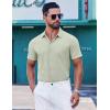 imageCOOFANDY Mens Short Sleeve Dress Shirts Button Down Shirts Regular Fit Business Casual Shirt with PocketLight Green