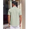 imageCOOFANDY Mens Short Sleeve Dress Shirts Button Down Shirts Regular Fit Business Casual Shirt with PocketLight Green