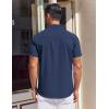 imageCOOFANDY Mens Short Sleeve Dress Shirts Button Down Shirts Regular Fit Business Casual Shirt with PocketNavy Blue