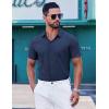imageCOOFANDY Mens Short Sleeve Dress Shirts Button Down Shirts Regular Fit Business Casual Shirt with PocketNavy Blue