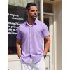 imageCOOFANDY Mens Short Sleeve Dress Shirts Button Down Shirts Regular Fit Business Casual Shirt with PocketPurple