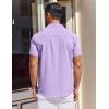 imageCOOFANDY Mens Short Sleeve Dress Shirts Button Down Shirts Regular Fit Business Casual Shirt with PocketPurple
