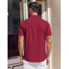imageCOOFANDY Mens Short Sleeve Dress Shirts Button Down Shirts Regular Fit Business Casual Shirt with PocketWine Red