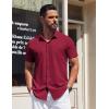 imageCOOFANDY Mens Short Sleeve Dress Shirts Button Down Shirts Regular Fit Business Casual Shirt with PocketWine Red