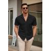 imageCOOFANDY Mens Short Sleeve Dress Shirts Button Down Untucked Wrinkle Free Shirts Casual Summer Shirt with PocketBlack