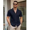 imageCOOFANDY Mens Short Sleeve Dress Shirts Button Down Untucked Wrinkle Free Shirts Casual Summer Shirt with PocketBlackberry