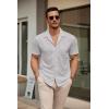 imageCOOFANDY Mens Short Sleeve Dress Shirts Button Down Untucked Wrinkle Free Shirts Casual Summer Shirt with PocketLight Gray