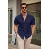 imageCOOFANDY Mens Short Sleeve Dress Shirts Button Down Untucked Wrinkle Free Shirts Casual Summer Shirt with PocketMidnight Blue