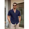 imageCOOFANDY Mens Short Sleeve Dress Shirts Button Down Untucked Wrinkle Free Shirts Casual Summer Shirt with PocketMidnight Blue