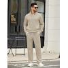 imageCOOFANDY Mens Sweatsuits 2 Piece Set Quarter Zip Pullover with Wide Leg Sweatpants Matching TracksuitBeige