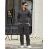 imageCOOFANDY Mens Sweatsuits 2 Piece Set Quarter Zip Pullover with Wide Leg Sweatpants Matching TracksuitDark Grey