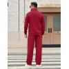 imageCOOFANDY Mens Sweatsuits 2 Piece Set Quarter Zip Pullover with Wide Leg Sweatpants Matching TracksuitDeep Red