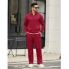 imageCOOFANDY Mens Sweatsuits 2 Piece Set Quarter Zip Pullover with Wide Leg Sweatpants Matching TracksuitDeep Red