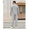 imageCOOFANDY Mens Sweatsuits 2 Piece Set Quarter Zip Pullover with Wide Leg Sweatpants Matching TracksuitLight Grey