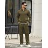 imageCOOFANDY Mens Sweatsuits 2 Piece Set Quarter Zip Pullover with Wide Leg Sweatpants Matching TracksuitOlive Green