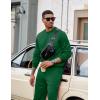 imageCOOFANDY Mens Tracksuit 2 Piece Sweatsuit Set Long Sleeve Pullover Athletic Suit For Sports Casual Fitness JoggingDeep Green