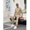 imageCOOFANDY Mens Tracksuit 2 Piece Sweatsuit Set Long Sleeve Pullover Athletic Suit For Sports Casual Fitness JoggingKhaki