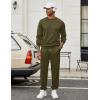 imageCOOFANDY Mens Tracksuit 2 Piece Sweatsuit Set Long Sleeve Pullover Athletic Suit For Sports Casual Fitness JoggingStyle Barmy Green