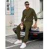 imageCOOFANDY Mens Tracksuit 2 Piece Sweatsuit Set Long Sleeve Pullover Athletic Suit For Sports Casual Fitness JoggingStyle Barmy Green