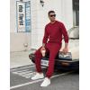 imageCOOFANDY Mens Tracksuit 2 Piece Sweatsuit Set Long Sleeve Pullover Athletic Suit For Sports Casual Fitness JoggingStyle Bwine Red
