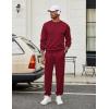 imageCOOFANDY Mens Tracksuit 2 Piece Sweatsuit Set Long Sleeve Pullover Athletic Suit For Sports Casual Fitness JoggingStyle Bwine Red
