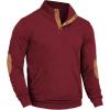 imageCOOFANDY Mens Corduroy Sweatshirt Long Sleeve Pullover Quarter Button Fall Sweat ShirtsWine Red