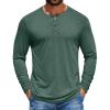 imageCOOFANDY Mens Henley Shirts Long Sleeve TShirt Lightweight Fashion Casual Pullover Tee ShirtGreen
