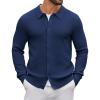 imageCOOFANDY Mens Knit Pullover Sweater Long Sleeve Casual Sweater Open Front Ribbed SweaterNavy Blue