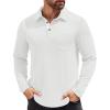 imageCOOFANDY Mens Long Sleeve Polo Shirt Casual Dress Button Polo T Shirt with Pocket Basic Lightweight Collared Golf ShirtApricot