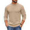 imageCOOFANDY Mens Mock Turtleneck Ribbed Knit Pullover Sweater Casual Lightweight Slim fit Dress SweaterBeige