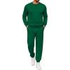 imageCOOFANDY Mens Tracksuit 2 Piece Sweatsuit Set Long Sleeve Pullover Athletic Suit For Sports Casual Fitness JoggingDeep Green
