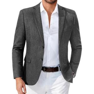 imageCOOFANDY Mens Blazer Casual Sport Coats Two Buttons Lightweight Suit JacketDark Charcoal