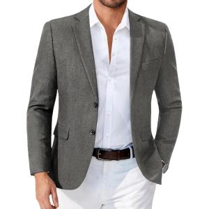 imageCOOFANDY Mens Blazer Casual Sport Coats Two Buttons Lightweight Suit JacketGray