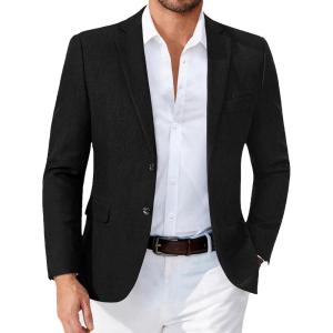imageCOOFANDY Mens Blazer Casual Sport Coats Two Buttons Lightweight Suit JacketSolid Blazer  Black