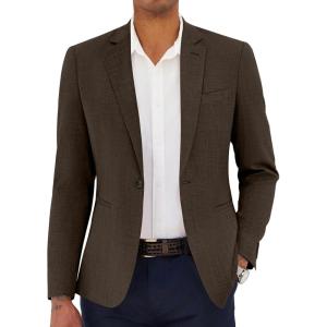 imageCOOFANDY Mens Casual Blazer Slim Fit Lightweight Sport Coat One Button Suit JacketDark Brown