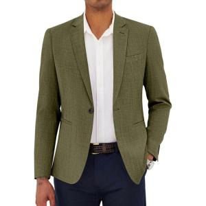 imageCOOFANDY Mens Casual Blazer Slim Fit Lightweight Sport Coat One Button Suit JacketDark Green