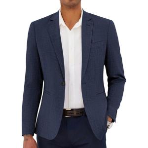 imageCOOFANDY Mens Casual Blazer Slim Fit Lightweight Sport Coat One Button Suit JacketNavy Blue