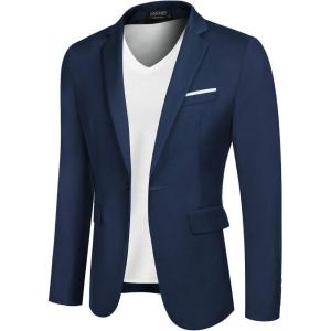 imageCOOFANDY Mens Casual Blazer Slim Fit Sport Coats One Button Business Suit JacketRoyal Blue